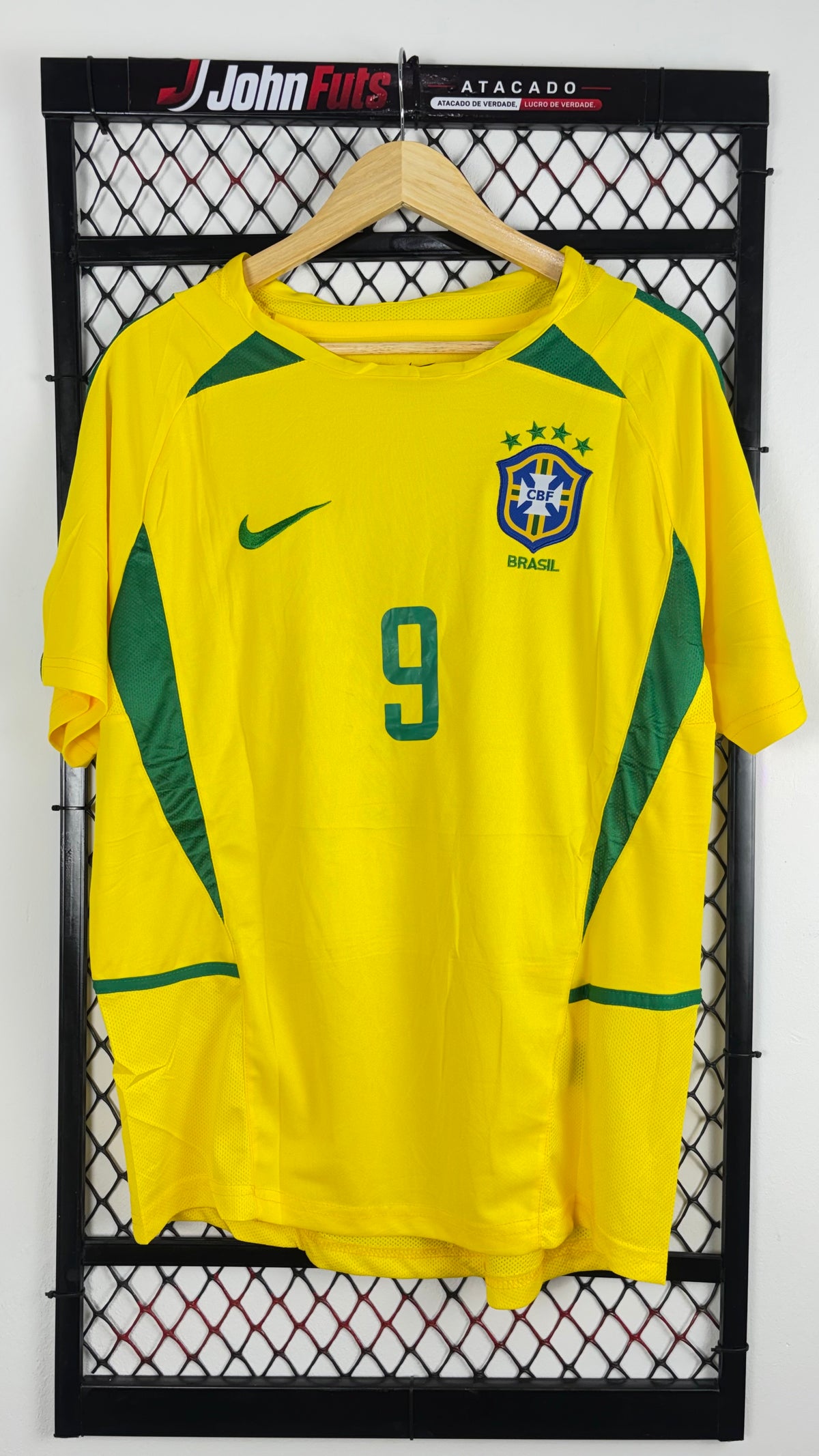 Camisa Brasil Retrô 2002 RONALDO 9 Home - Masculina