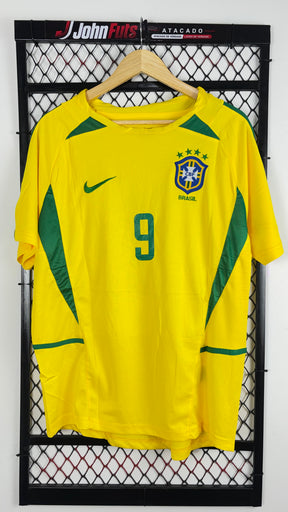 Camisa Brasil Retrô 2002 RONALDO 9 Home - Masculina
