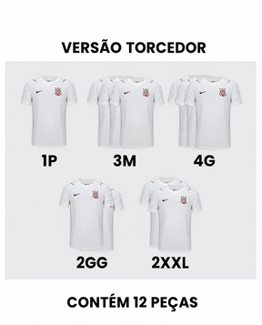 Grade Fechada Corinthians Away Torcedor Masculino- 12 Peças