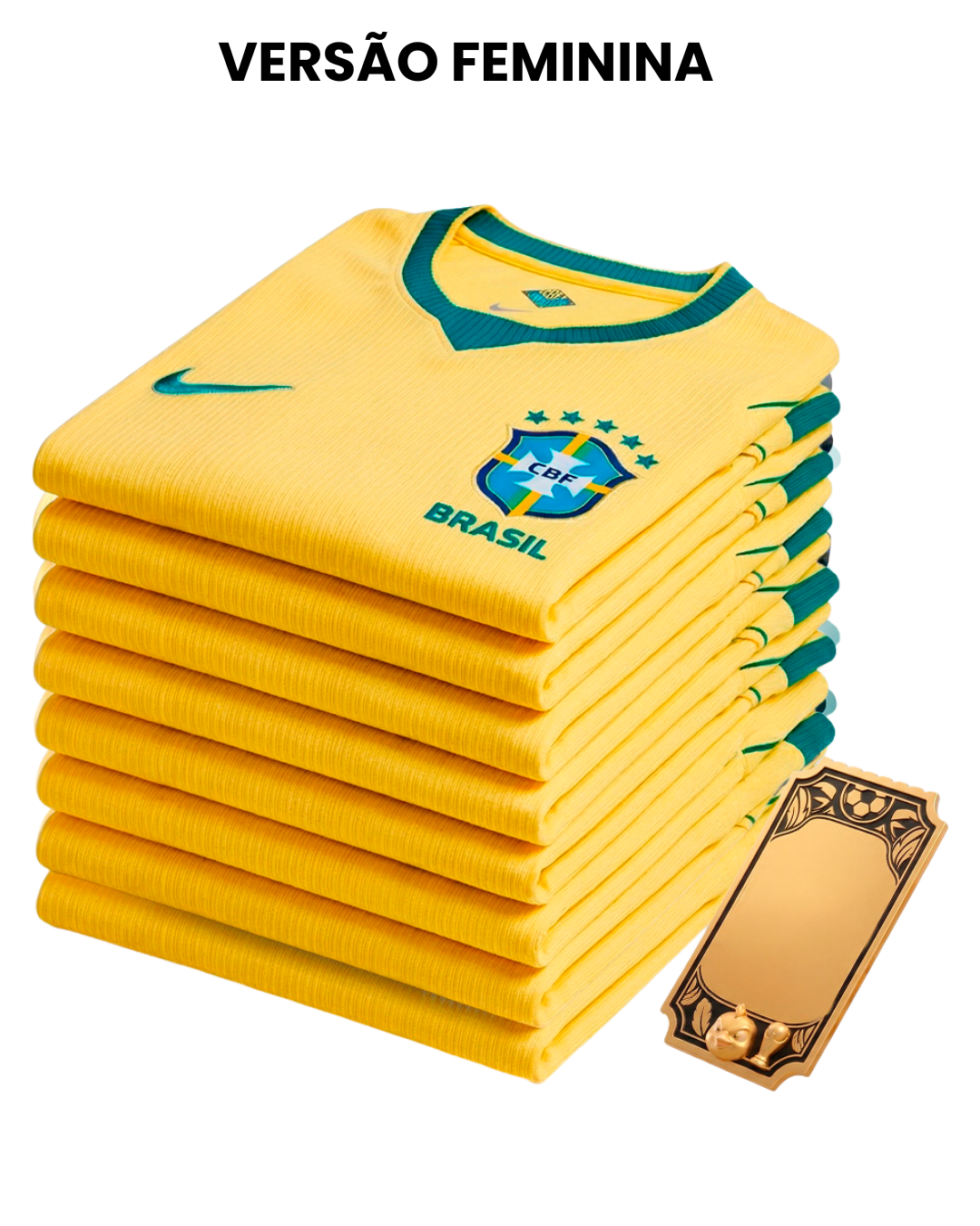 Grade Fechada Brasil Feminina Amarela - 12 Peças