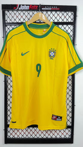 Camisa Brasil Retro 1998 - Ronaldo 9 Torcedor Masculina
