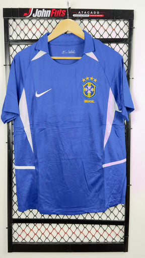 Camisa Brasil Retrô 2002 Away- Masculina Azul